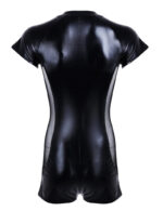 Wet look| Jumpsuit  | Black | PU Latex | Mesh | Front Zip