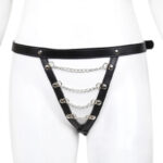 BDSM Metal Chain Set | Adjustable Harness | Black | Bondage Ring