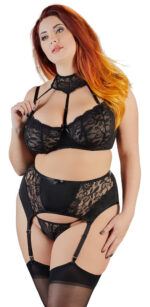 Underwired Bra | Suspender Belt and String | Set | Cottelli Curves