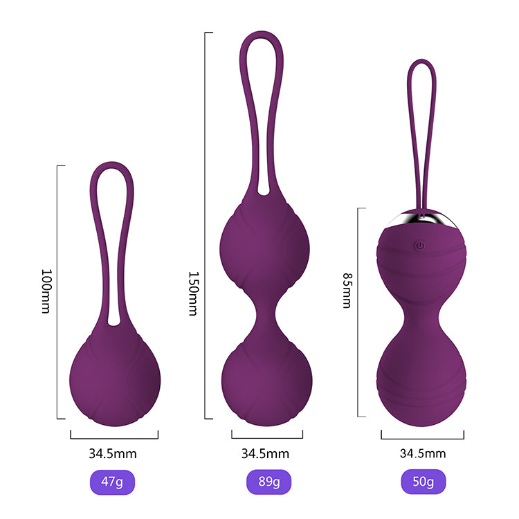 Love Kegel Ball Set | Purple | Silicone | 10 Vibrating Modes