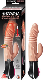 Natural Real Skin White Hot Cock | Rotating Thruster 6.5″ | USB | Pre-heat | Dual Motors