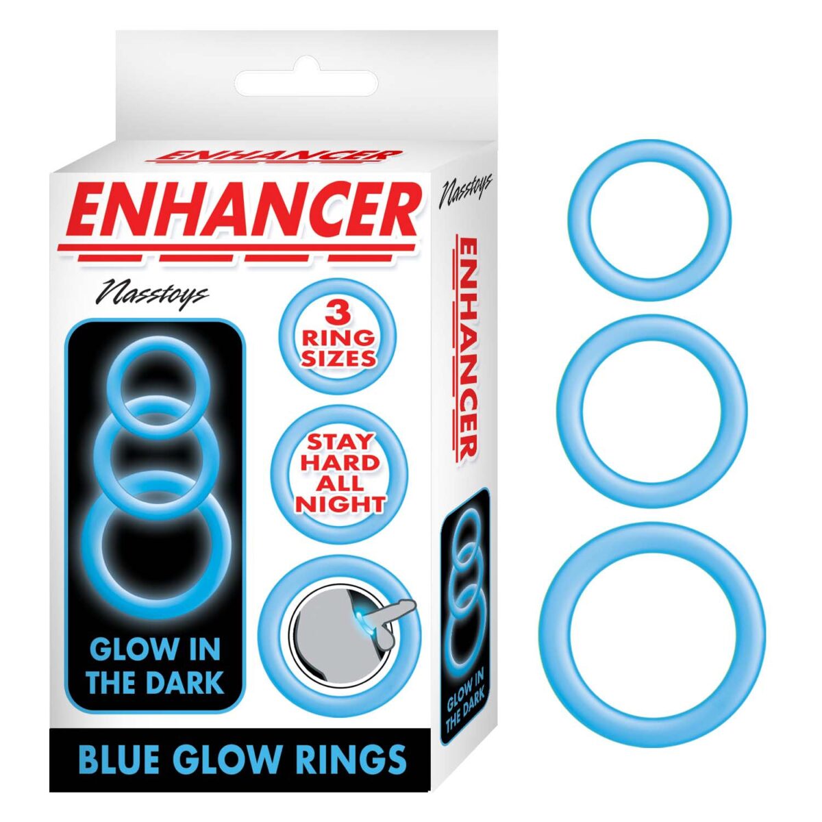 Enhancer | Stretchy Cock Ring | Blue Glow In The Dark