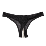 Erotic Lace G Thong | Open Crotch | Pearl Detail