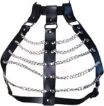 BDSM Metal Chain Set | Adjustable Harness | Black | Bondage Ring