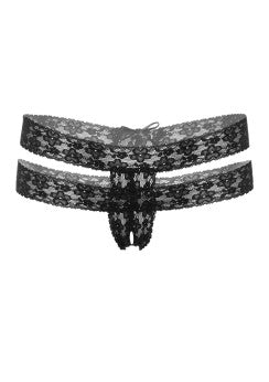 Darling Lucy Thong | Crotchless | Embroidery | 4 Way Stretch