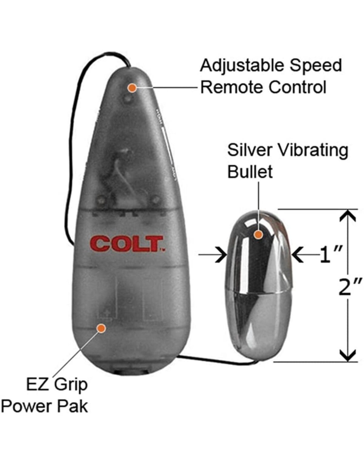 Calexotics Colt Power Bullet | Silver Egg Vibe | Multi-Speed Vibrator