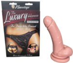 The Luxury Harness Deluxe | 8" Dildo Nude | Extra Girth | Faux Fur | 3 Rings