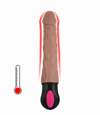 Realskin Brown Hot Cock | Fully Bendable Vibrator | Heating | USB | 8"…