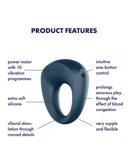 Satisfyer | Vibrating Cock Ring | Silicone | 10 Modes | USB